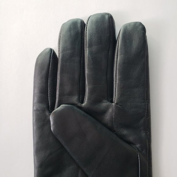 (NWOT) Isotoner Genuine Black Leather Gloves Mens - Size Medium - Picture 5 of 10
